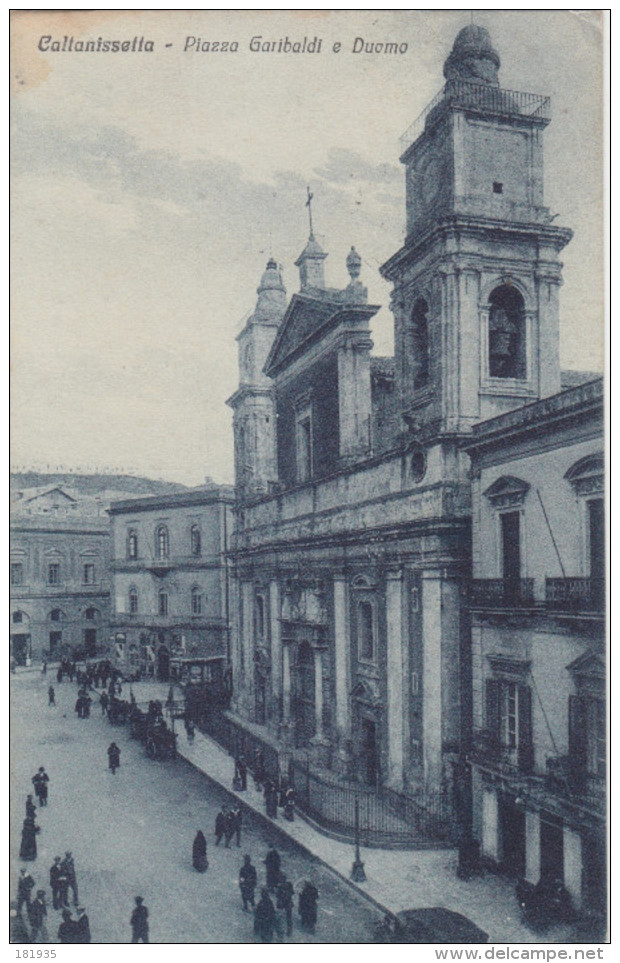 Card Cartolina Caltanissetta"Piazza Garibaldi E Duomo"-Viaggiata -Sicily Taly Italia - Caltanissetta