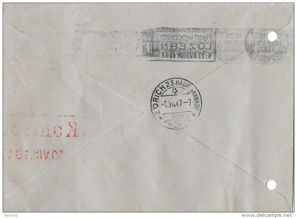 NACHPORTOMARKEN &#8594; SBK57 Ziffer Und Kreuz 1938 Auf Brief 1947 - Postage Due