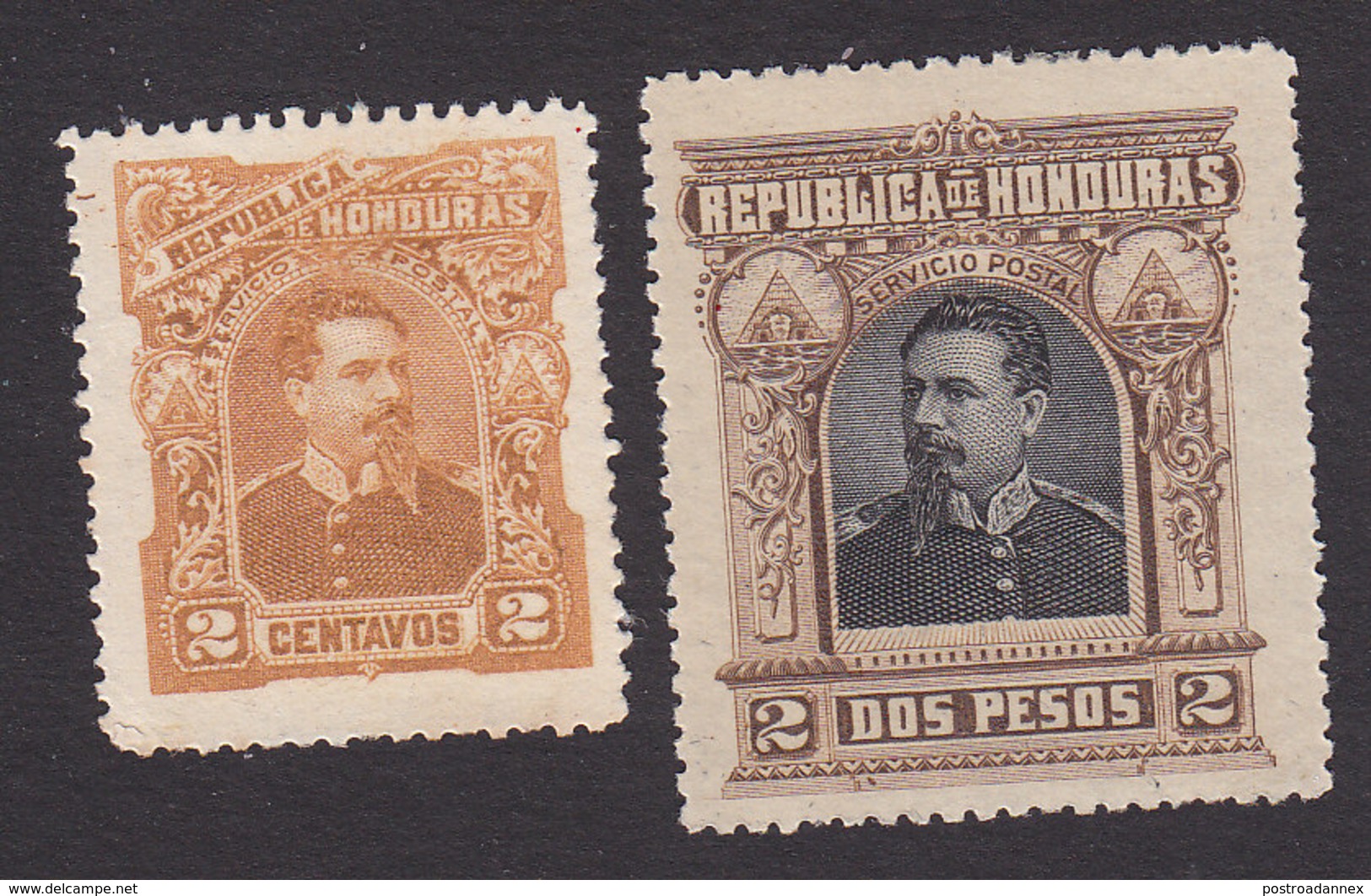 Honduras, Scott #52, 62, Mint No Gum, President Luis Bogran, Issued 1891 - Honduras