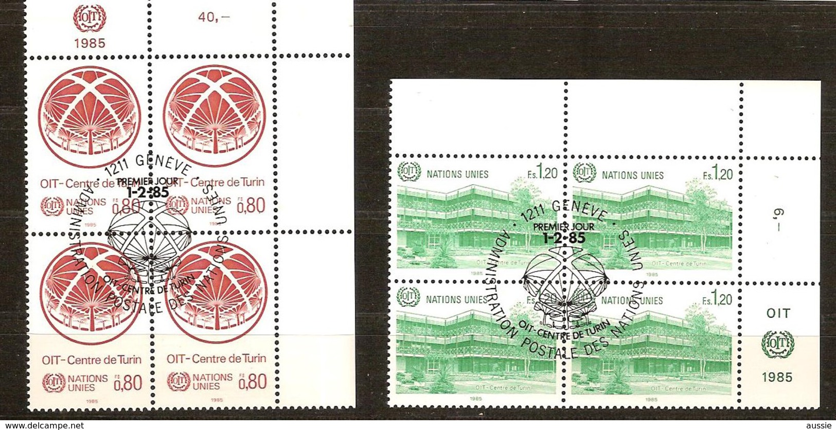 VN Nations Unies Genève 1985 Yvertnr. 127-128 (°) Used Cote 18,40 Euro - Gebraucht