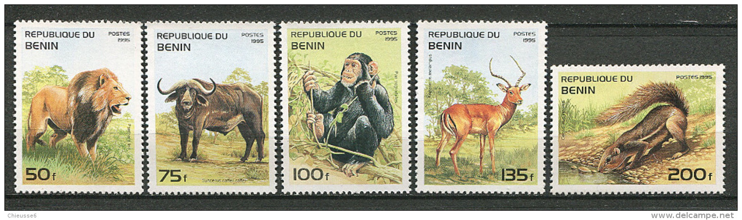 Benin ** N° 708BA à 708BF - Félins : Lynx, Puma, Panthère, Lion - - Benin – Dahomey (1960-...)