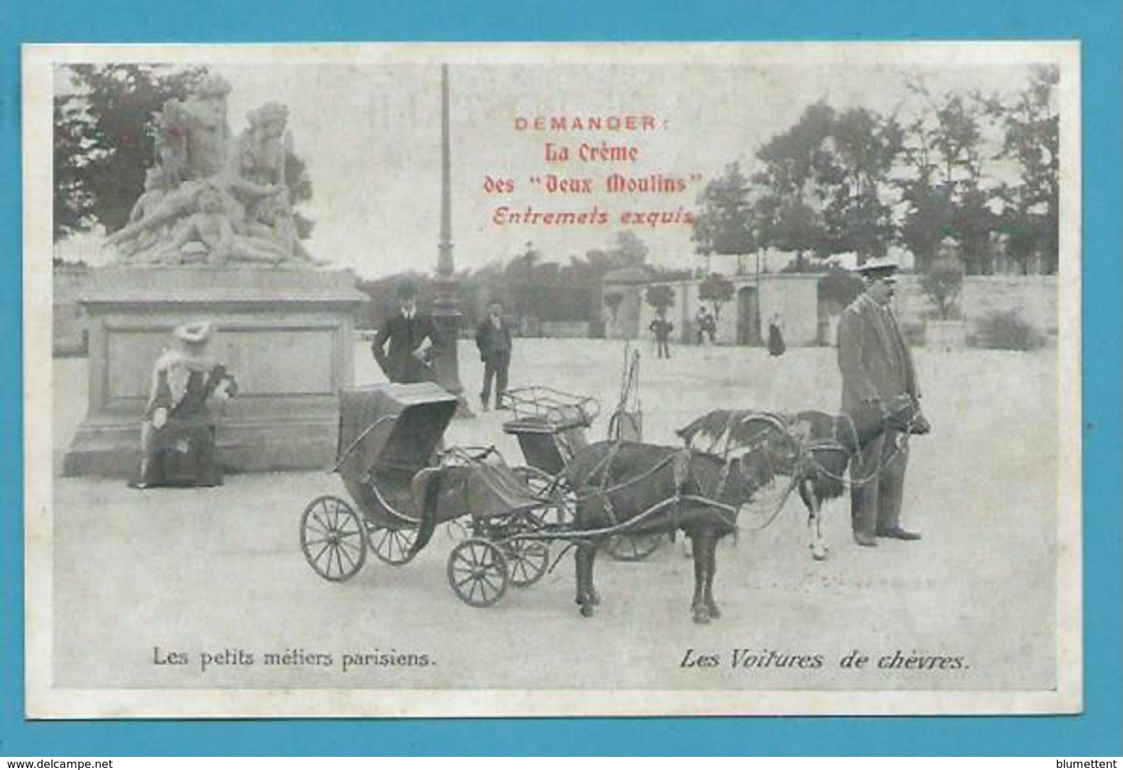 CPA LES PETITS METIERS PARISIENS Les Voitures De Chèvres - Publicité - édition LAAS & PECAUD - Petits Métiers à Paris