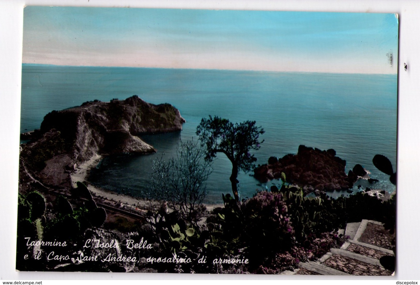 S980 Cartolina Della Sicilia - Taormina (messina)Il Capo S. Andrea _ VIAG. 1953 - Altri & Non Classificati