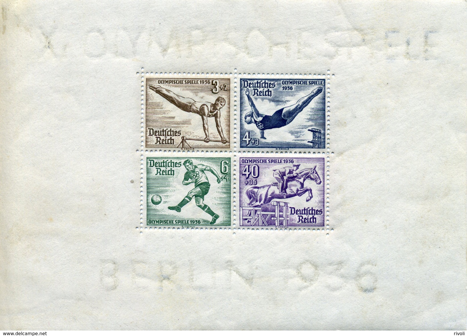 ALLEMAGNE EMPIRE III REICH Bloc Feuillet N°4 Jeux Olympiques 1936 NEUF - Blocs