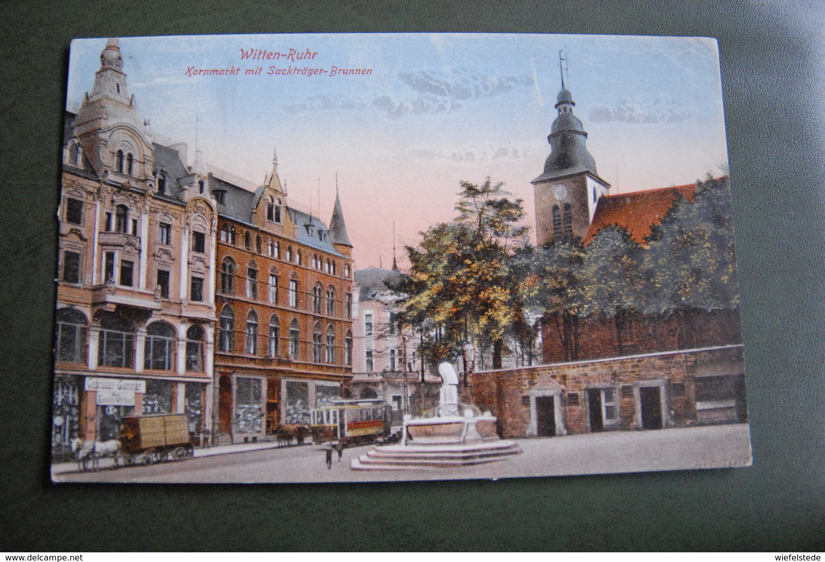 A620 -DEUTSCHLAND GERMANY Witten-Ruhr - Kornmarkt Mit Sackträger-Brunnen - Bommern 4.9.1928 => Allendorf/Werra - Witten