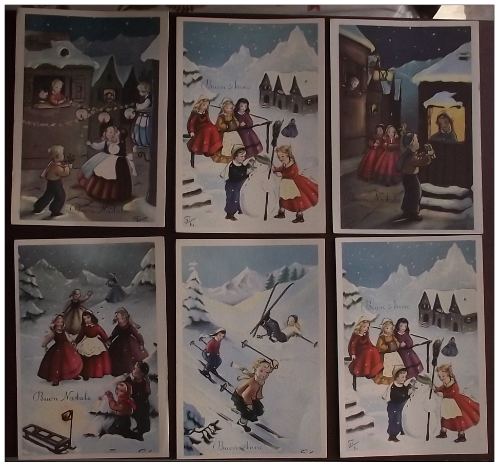 Natale, Buon Anno, Serie Di 6 Cartoline (43) - Santa Claus