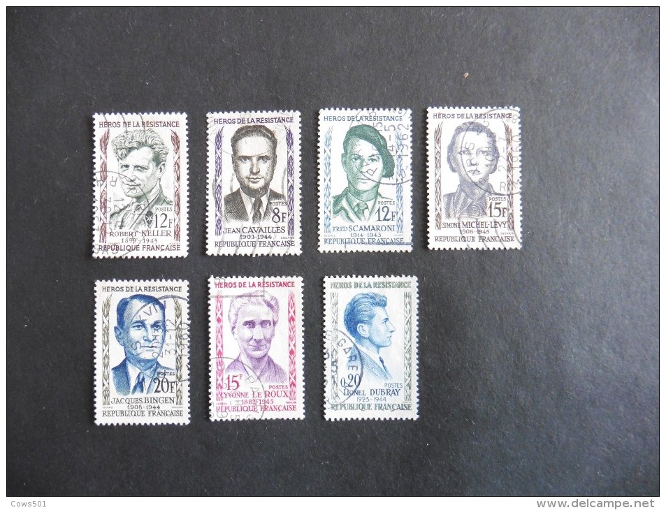 France : 7 Timbres Oblitérés - Collections