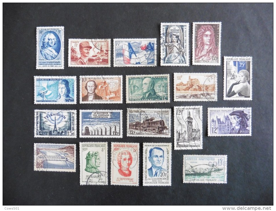 France :20 Timbres Oblitérés - Collections