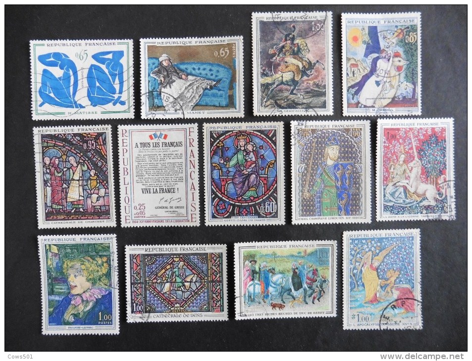 France :13 Timbres  Oblitérés : Tableaux - Collections