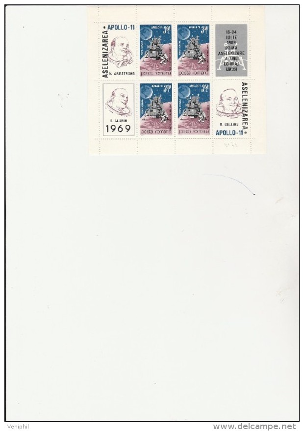 ROUMANIE - BLOC FEUILLET N° 73  NEUF  -ANNEE - 1969 L'HOMME SUR LA LUNE - - Blocks & Sheetlets