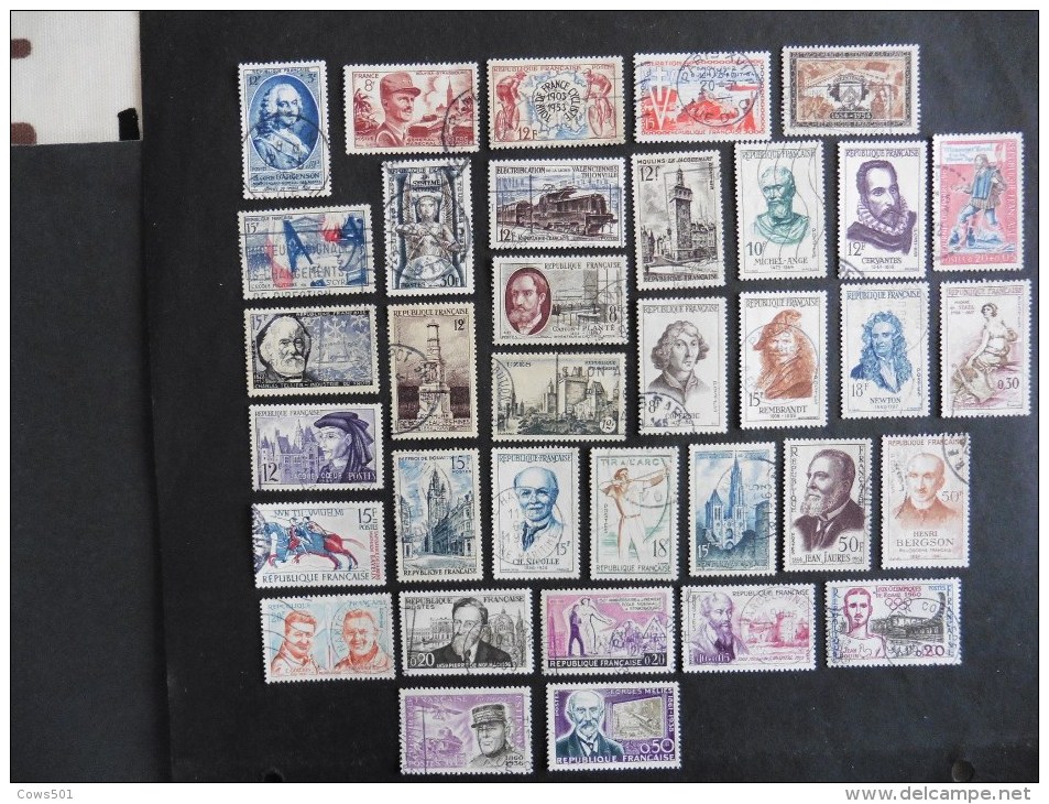 France : 35  Timbres  Oblitérés - Collections