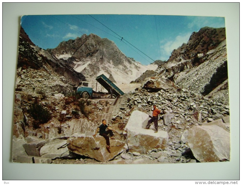 CARRARA   CAVA DI MARMO RETRO TIMBRO RIFUGIO  BELVEDERE  TOSCANA  VIAGGIATA COME DA FOTO - Carrara