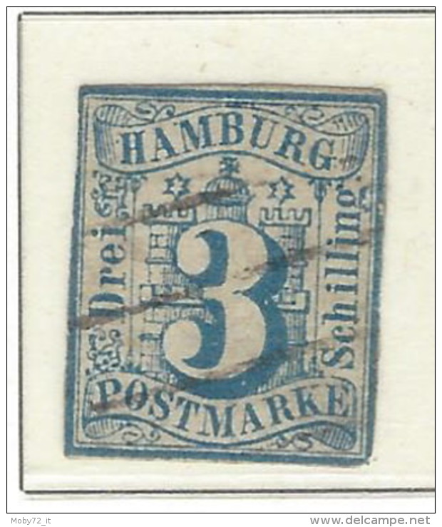 Hamburg - 1859 - Usato/used - Cifre - Mi N. 4 - Hambourg