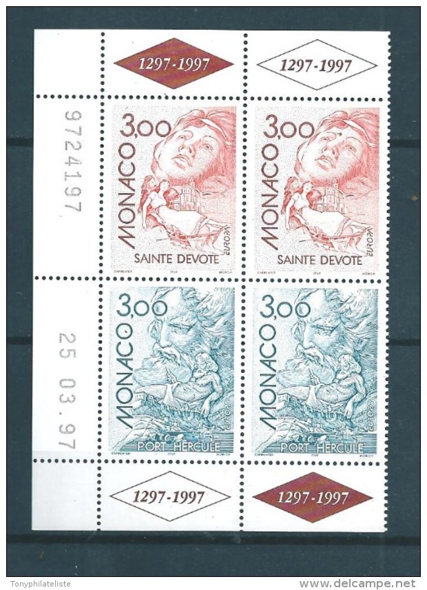 Monaco Timbres De 1997  N°2104 Et 2105  En Coin Daté Neufs ** - Neufs