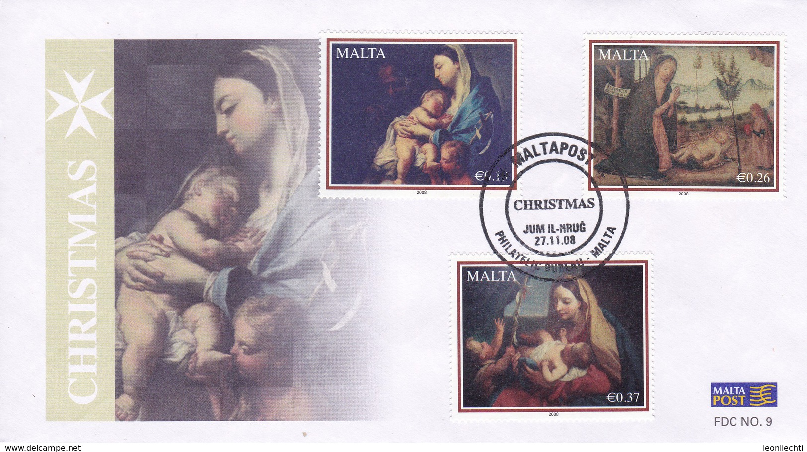 Malta, FDC N°. 9 . 27.11.08. Christmas - Christianisme