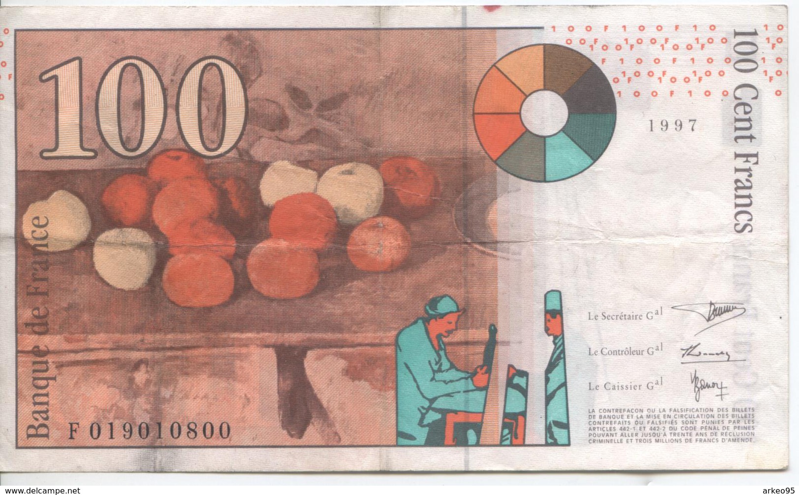 Billet De 100 Francs Cézanne - 100 F 1997-1998 ''Cézanne''