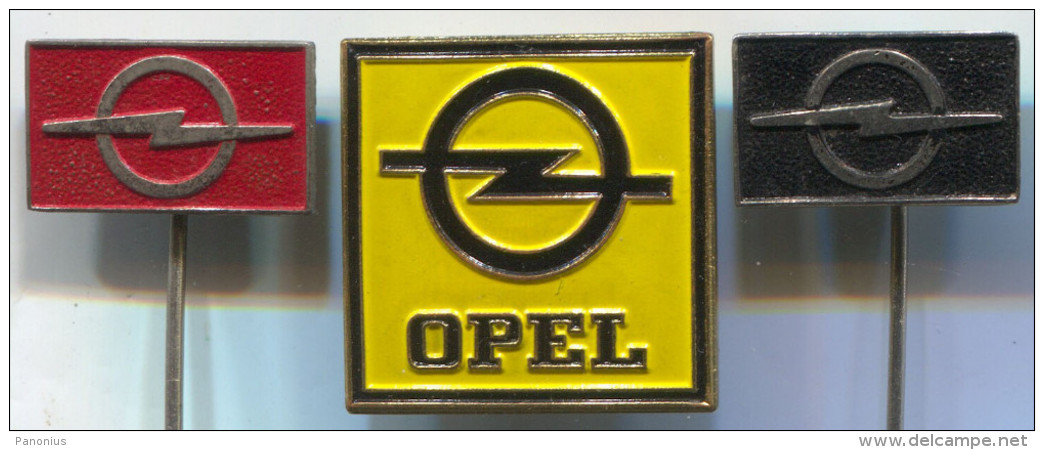 OPEL - Car, Auto, Automotive, Vintage Pin, Badge, Abzeichen, 3 Pieces - Opel