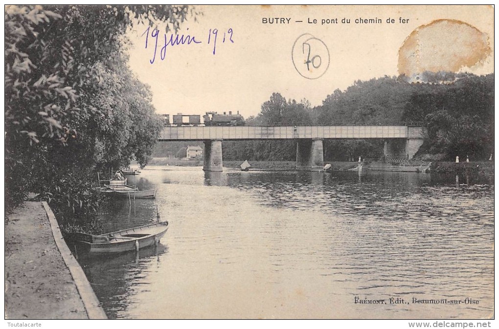 CPA 95 BUTRY LE PONT DU CHEMIN DE FER 1912 - Butry