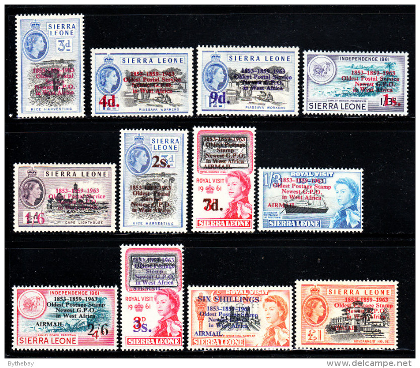 Sierra Leone MH Scott #251-#256. #C8-#C13 Set Of 12 Oldest Postal Service And Newest GPO In West Africa 1963 - Sierra Leone (1961-...)