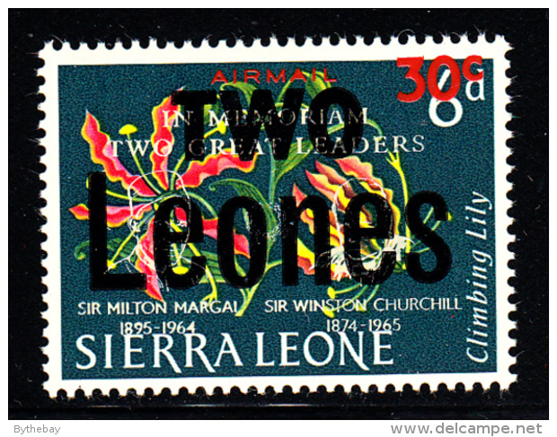 Sierra Leone MH SG #365 Two Leones On 30c On 6p Climbing Lily - 1965 Additional Surcharges - Sierra Leone (1961-...)