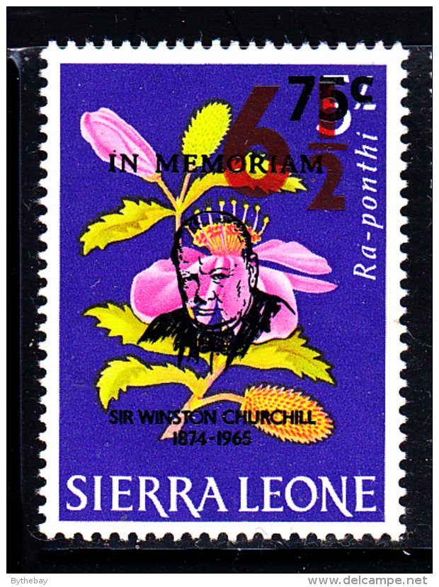 Sierra Leone MH Scott #329 6 1/2c Surcharge On 75c Churchill Overprint On 5sh Ra-ponthi 1967 - Sierra Leone (1961-...)