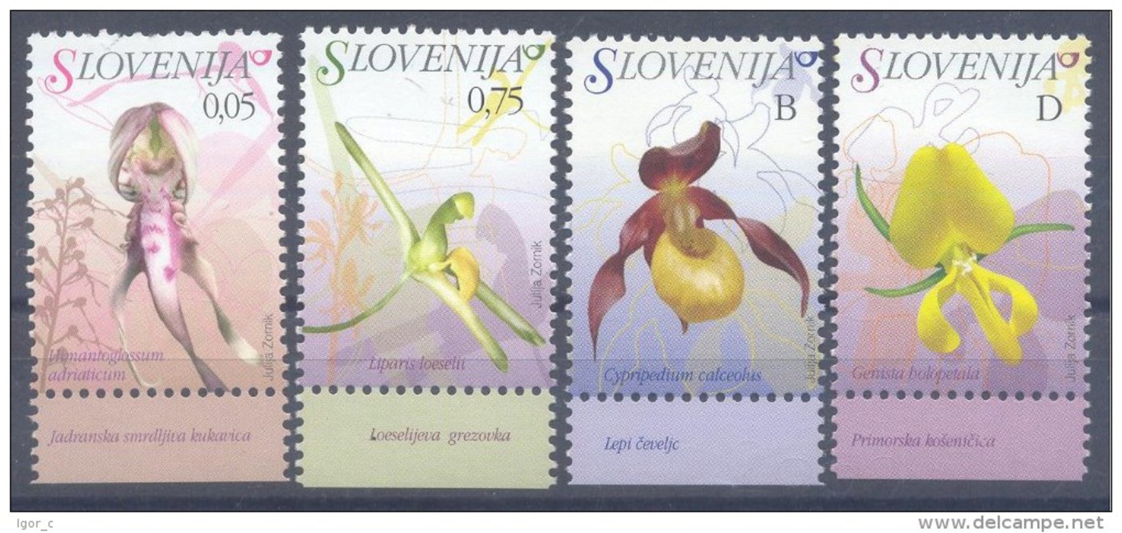 2007 Flora Flowers Orchid Orchids Orchidee MNH ** Orchis Collection From Larger Flora Set - Orchideen