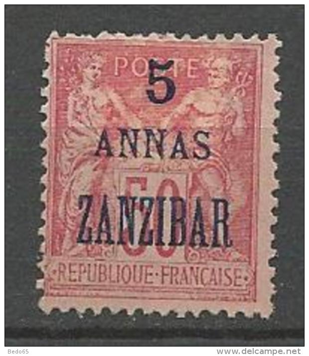 ZANZIBAR N° 28  NEUF*  CHARNIERE / MANQUE A MOITIER GOM  / MH - Unused Stamps