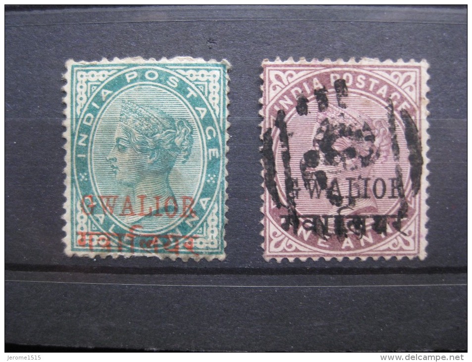 Timbres Inde : Glalior 1886 - 1895 - Gwalior