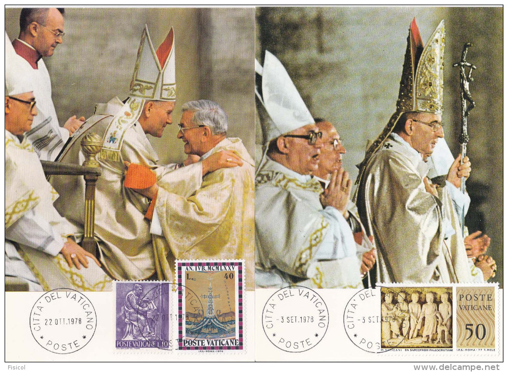 1978 - VATICAN - PROCLAMAZIONE DI PAPA GIOVANNI PAOLO I E GIOVANNI PAOLO II - CARD - FDC