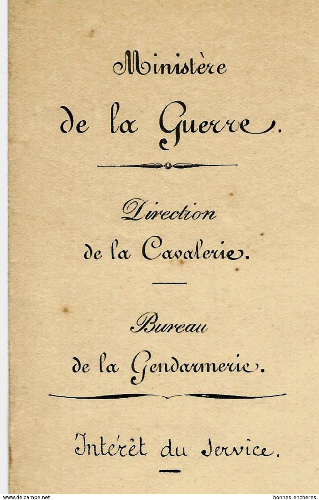 1904 MINISTERE DE LA GUERRE DIRECTION DE LA CAVALERIE GENDARMERIE GENDARME A CHEVAL   MUTATION MADAGASCAR =>  INDOCHINE - Historical Documents