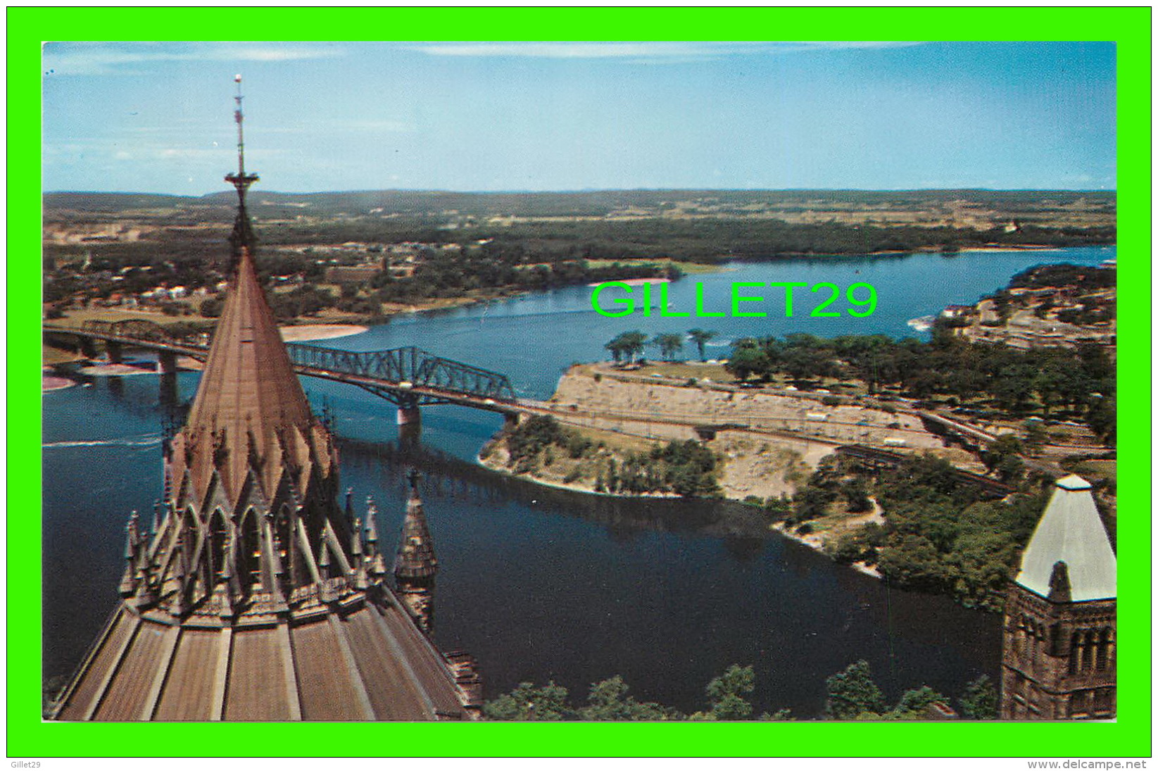 OTTAWA, ONTARIO -  VIEW FROM THE PEACE TOWER BALCONY SHOWING NEPEAN POINT - NATIONAL NEWS CO LTD - - Ottawa