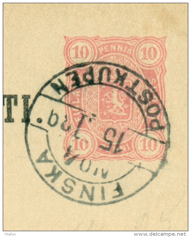 Suomi Finland - 1889 - 10P Carte Postale 10 Pearls, To Lovisa - Postwaardestukken