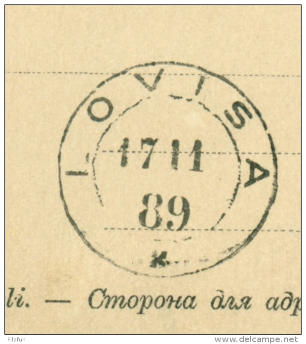 Suomi Finland - 1889 - 10P Carte Postale 10 Pearls, To Lovisa - Postal Stationery