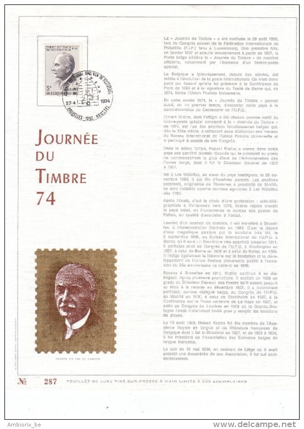 Carte Max Gold - Feuillet Or - 1713 - Journée Du Timbre - 1971-1980