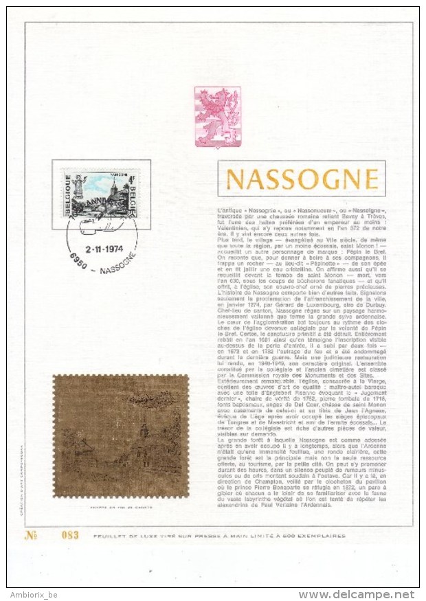 Carte Max Gold - Feuillet Or - 1736 - Nassogne - 1971-1980