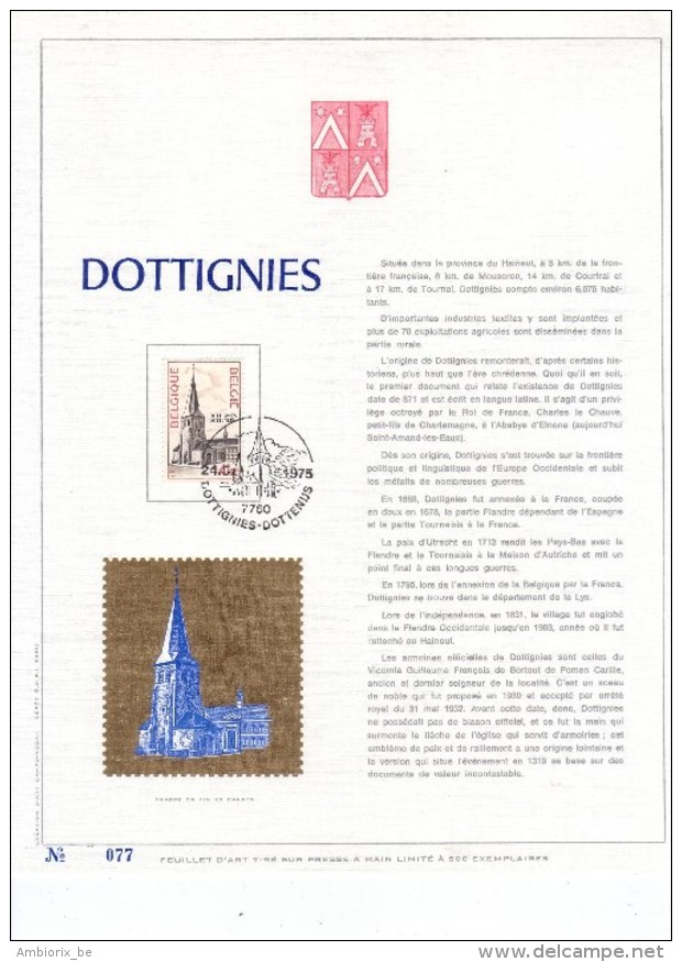 Carte Max Gold - Feuillet Or - 1772 - Dottignies - 1971-1980