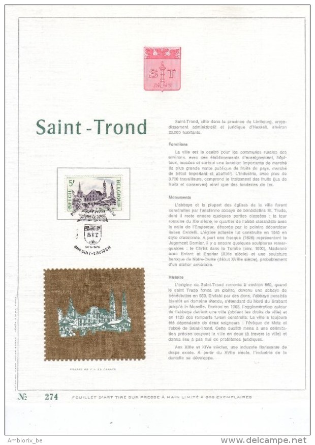 Carte Max Gold - Feuillet Or - 1773 - Saint Trond - 1971-1980