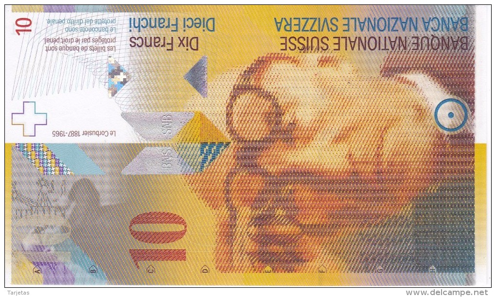 BILLETE DE SUIZA DE 10 FRANCS DEL AÑO 2013 SIN CIRCULAR-UNCIRCULATED (BANKNOTE) - Suiza