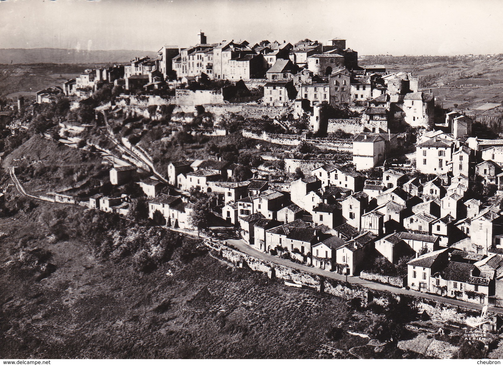 81. CORDES. VUE AERIENNE ANNÉES 50. COLLECTION "EN AVION AU DESSUS DE...." - Cordes