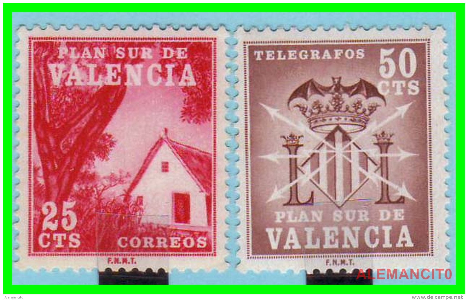 ESPAÑA   2  SELLOS  AÑO 1963 VALENCIA TELEGRAFOS - Post-fiscaal