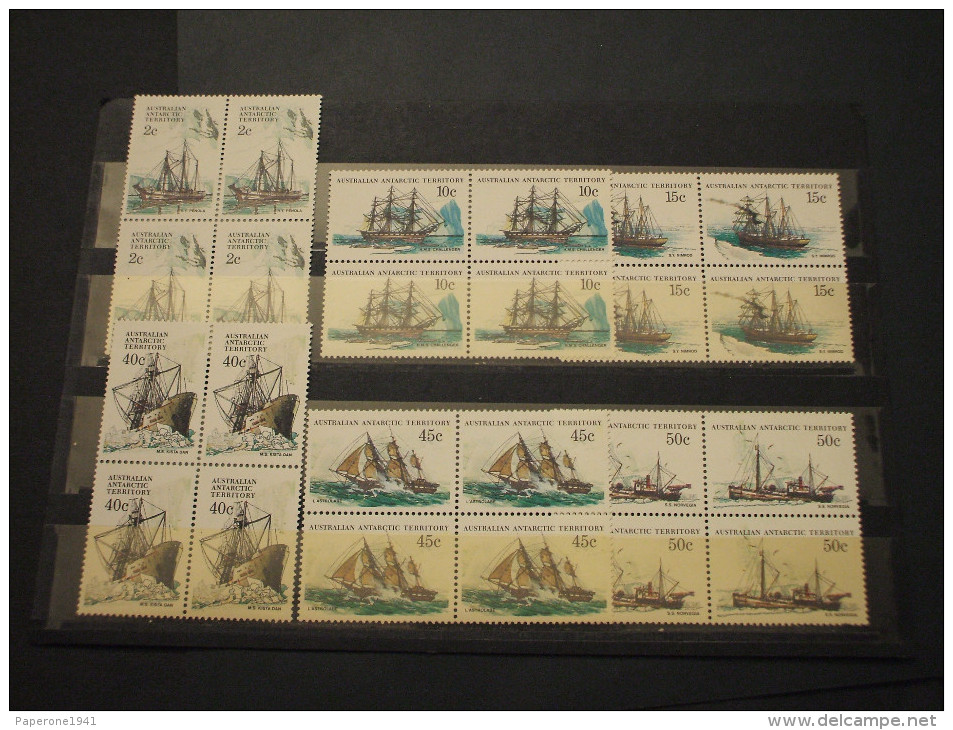 AUSTRALIA ANTARTICO - 1981 NAVI  6 VALORI, In Quartine(blocks Of Four) - NUOVI(++) - Nuovi