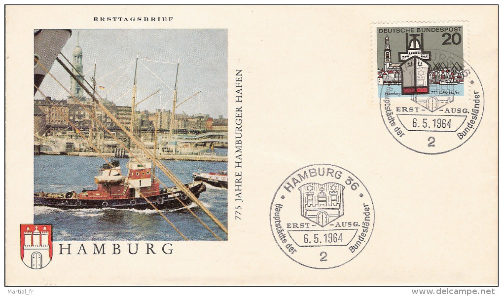 ALLEMAGNE DEUTSCHLAND BUND GERMANY HAFEN PORT HAVEN HAMBURG FDC ETOILE STERN STAR ARCHITCTURE - Castles