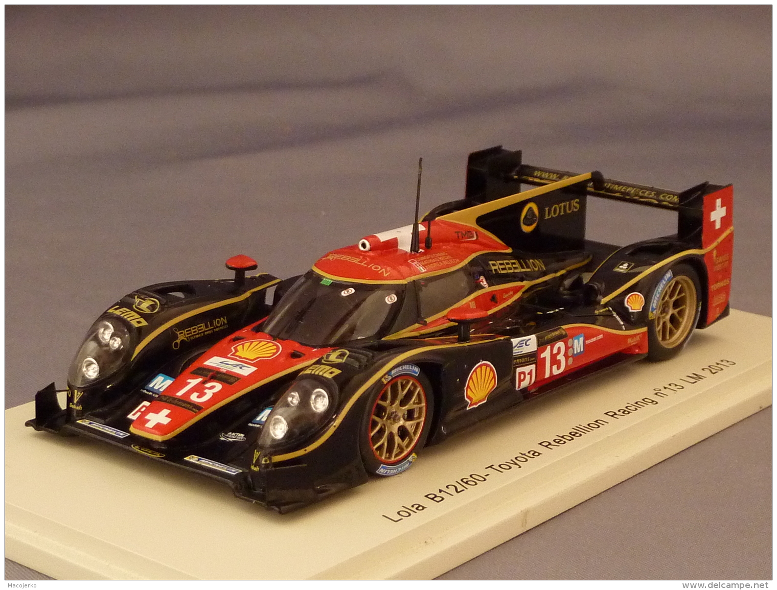 Spark 3745, Lola B12/60 Toyota #13, Rebellion Racing, Le Mans 2013, M. Beche - A. Belicchi - C.F. Cheng, 1:43 - Spark