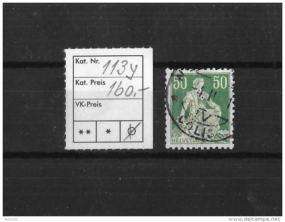 1940 HELVETIA MIT SCHWERT &#8594; SBK 113y Kreidepapier Mit Glatter Gummierung - Oblitérés