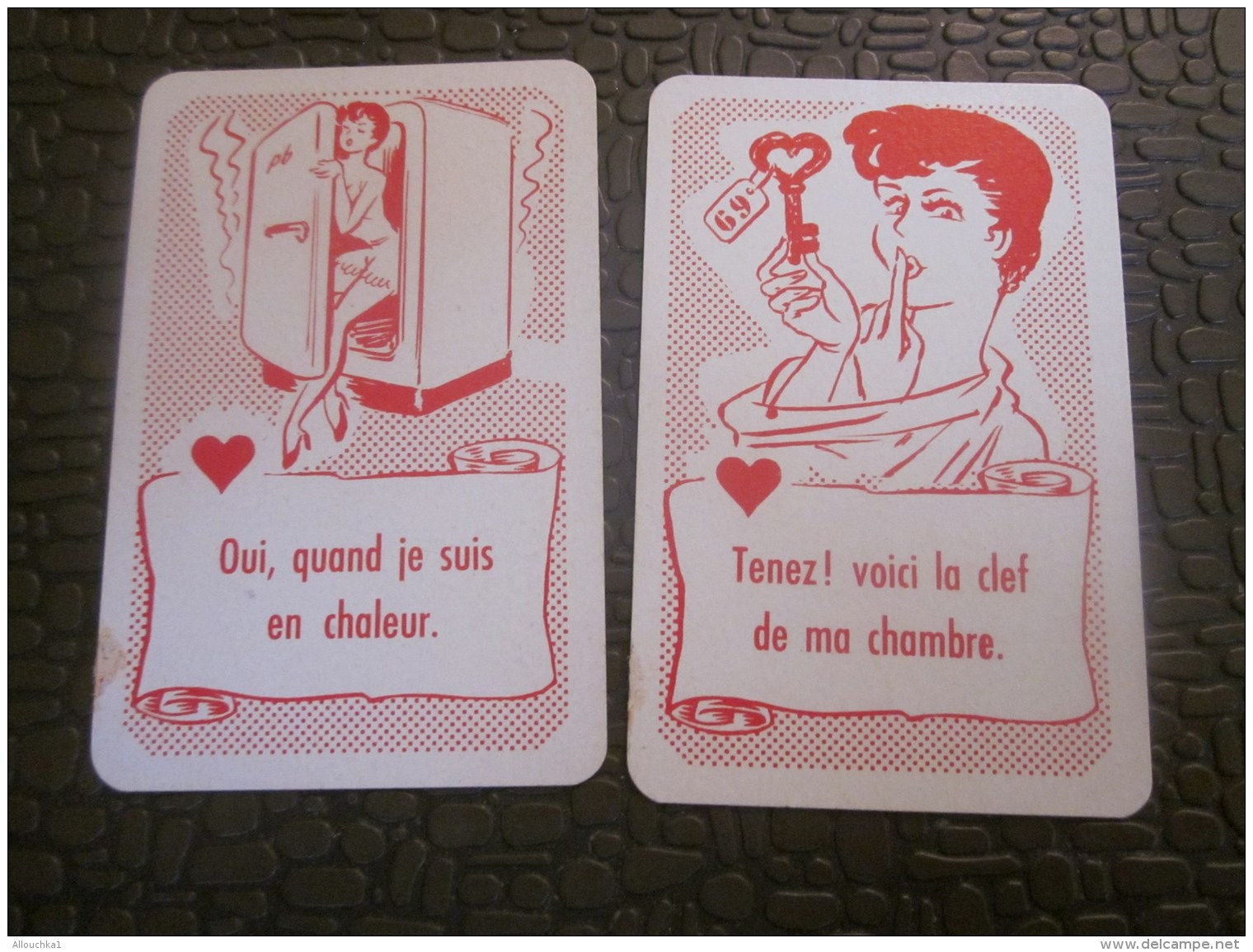 Vintage jeu de 32 cartes à jouer Grivoise EROTIC - Single swap/playing card erotique erotik spielkarte erotico erotiques