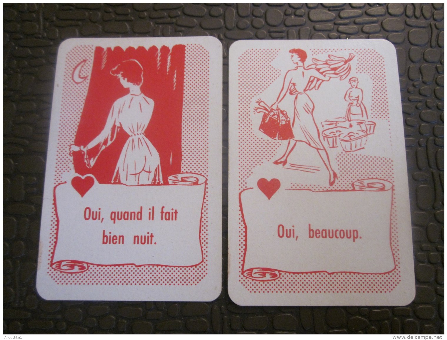 Vintage jeu de 32 cartes à jouer Grivoise EROTIC - Single swap/playing card erotique erotik spielkarte erotico erotiques