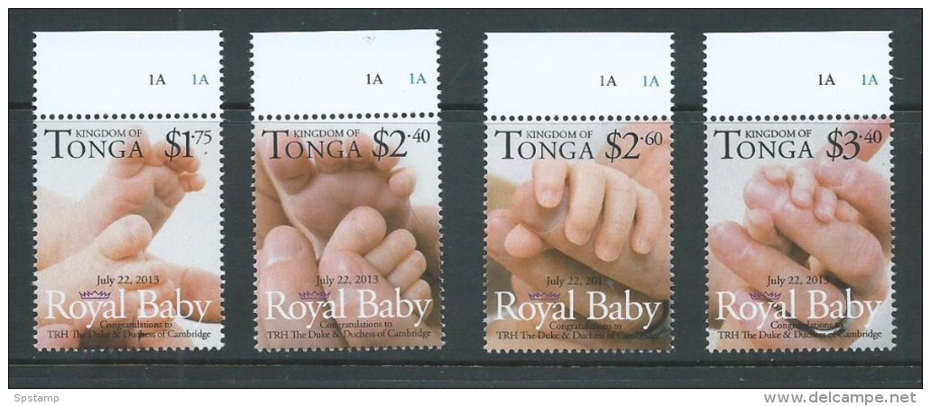 Tonga 2013 Royal Baby Set 4 MNH - Tonga (1970-...)