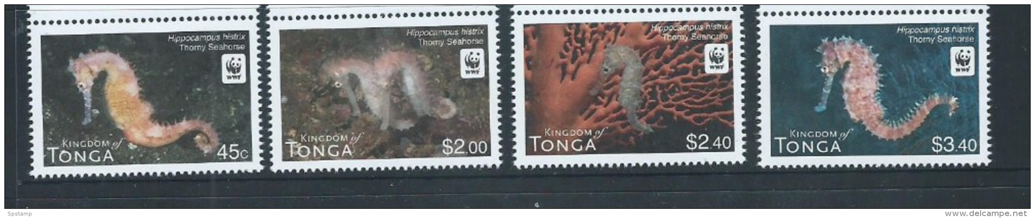 Tonga 2012 WWF Seahorses Set 4 MNH - Tonga (1970-...)