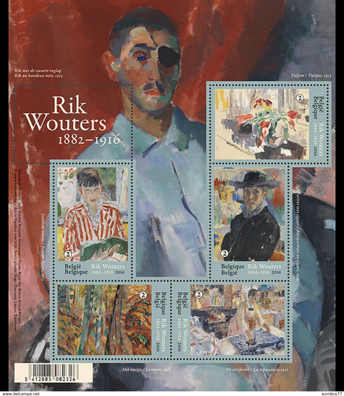 Belgium 2016 - Rik Wouters Souvenir Sheet Mnh - Ungebraucht