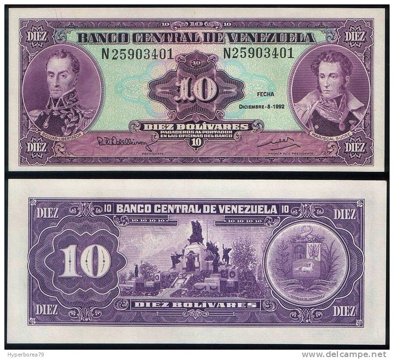 Venezuela P 61 C - 10 Bolivares 8.12.1992 - UNC - Venezuela